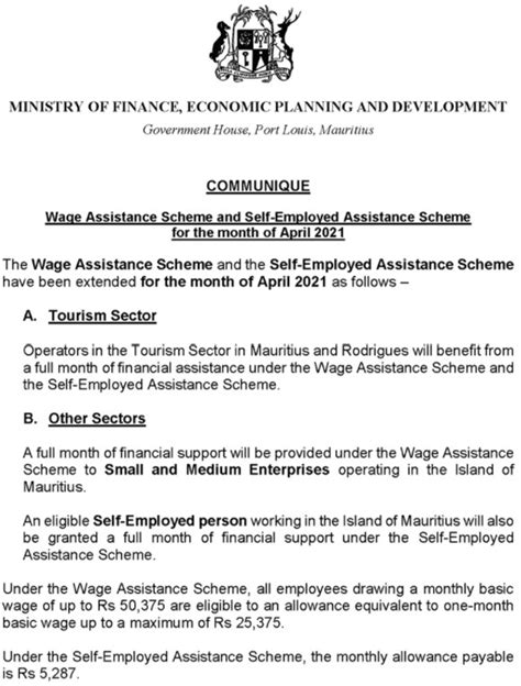 Extension of Wage Assistance Scheme and Self-Employed Assistance Scheme ...