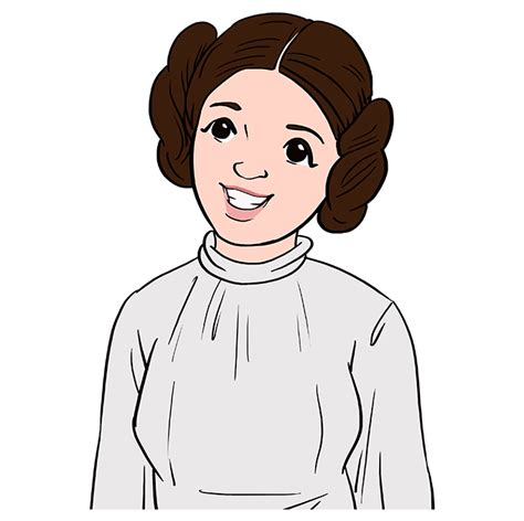 How To Draw Princess Leia Really Easy Drawing Tutorial