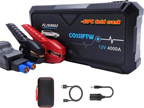 Cossiftw Large Capacity 4000 Amp 12 Volt Ultrasafe Lithium Jump Starter