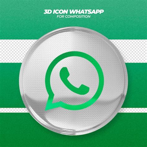 Esfera D Render Logo Aislado Redes Sociales Whatsapp Archivo Psd Premium