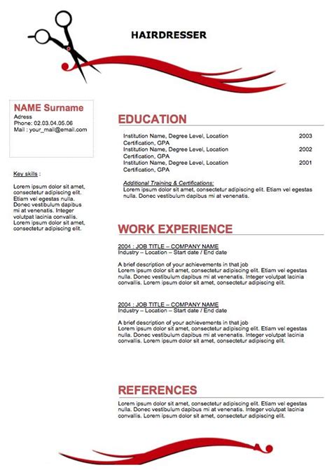 Hair Stylist Resume Templates