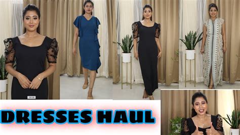 Dresses Haul For Festivals Party AJIO Dresses Haul YouTube