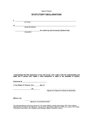 Printable Statutory Declaration Example Forms And Templates Bf