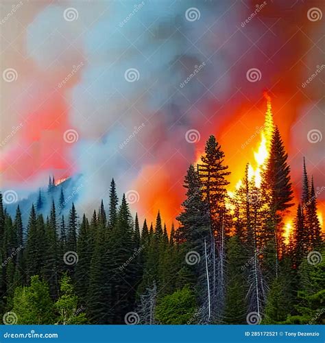 Canadian Forest Fire stock illustration. Illustration of heat - 285172521