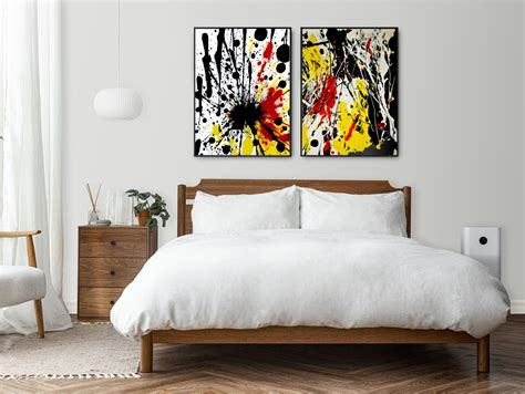 Jackson Pollock Abstract Art Prints Set of 2 Digital Download Yellow ...