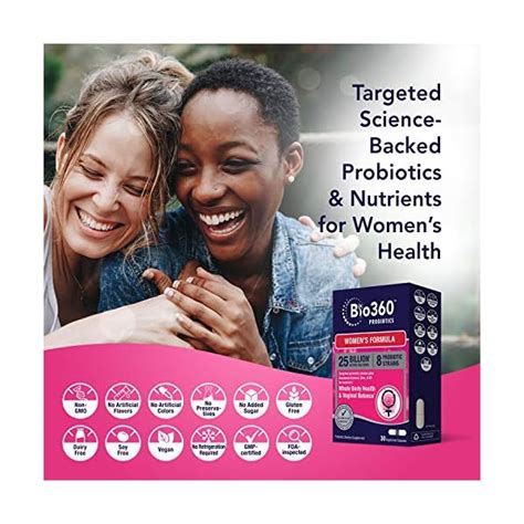 Bio360 Probiotics For Women Vaginal And Digestive Health Targeted Probiotic Formula 8 Strains 25