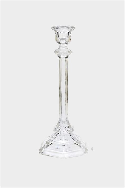 Moulded Glass Taper Candle Stick 108d X 237mmh Holstens