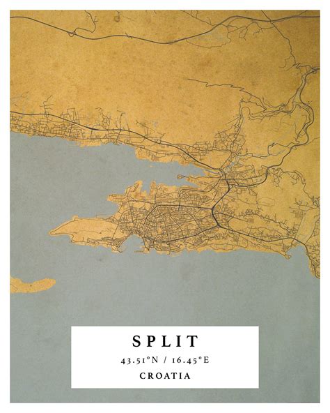 Split City Digital Map Poster Retro Maps And More