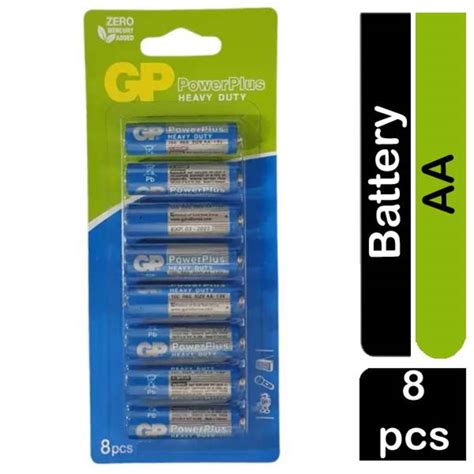 Gp Powerplus Heavy Duty Size Aa Alakaline Batteries 8 Pack Ntuc