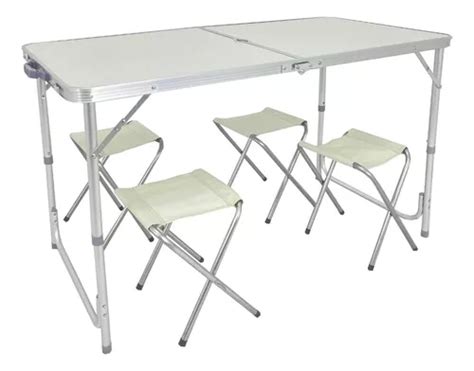 Mesa Dobravel Tipo Maleta C Banquetas P Camping E Praia