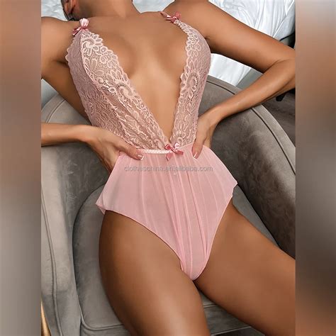 Chuangerm Oem Hot Selling Teddy Lingerie Women Lace V Neck Sexy