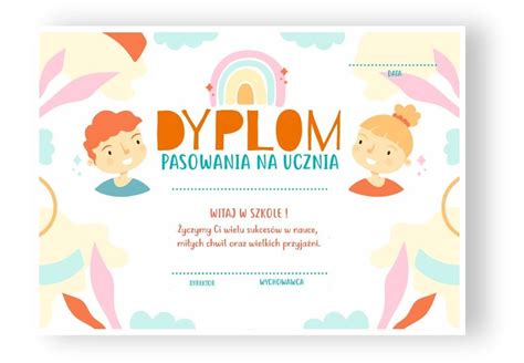 Dyplom Pasowania Na Ucznia Wz R Ponpon Toys