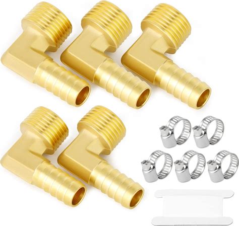 Joywayus Brass Hose Fitting 90 Degree Elbow 1 2 Barb X 1 4