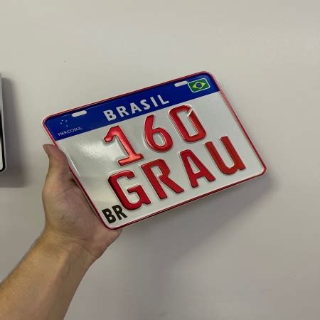 Placa Padr O Mercosul Moto Vermelho Kr Kero Placas