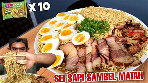 Mukbang Bungkus Mie Sedaap Soto Madura Sei Sapi Sambal Matah Telur