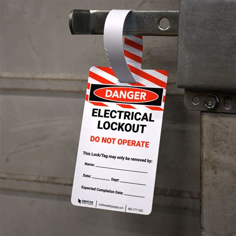 Danger Electrical Lockout Do Not Operate Self Locking Hang Tag