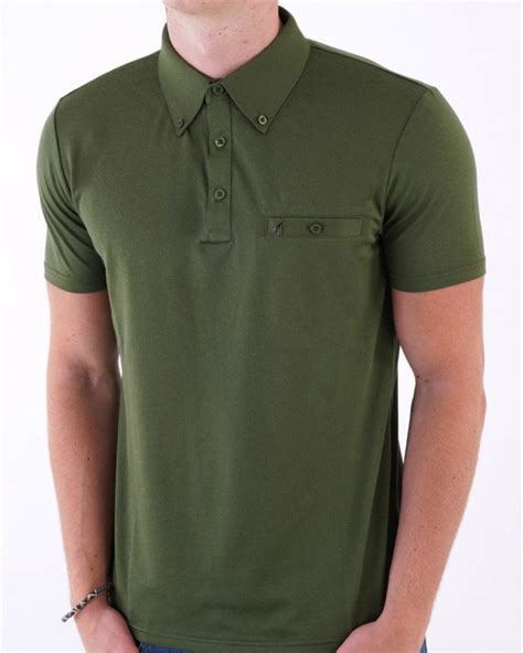 Gabicci Vintage Ladro Polo Shirt Olive Green S Casual Classics