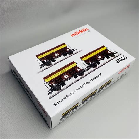 Coffret de 3 wagons à toit pivotant Tdgs DB Ep IV MARKLIN 46335