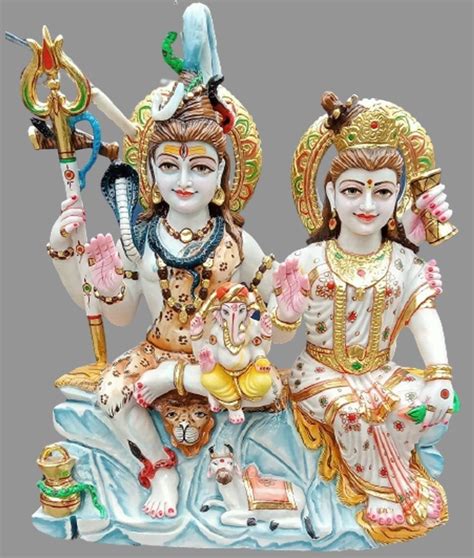 Hindu White Marble Shiv Parivar Statue For Worship Size Inch At Rs