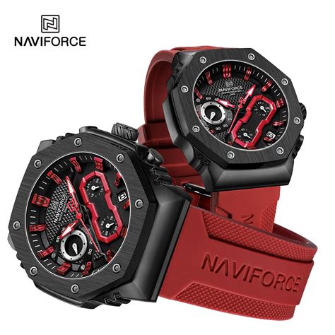 Naviforce Jam Tangan Kuarsa Untuk Pasangan Arloji Tali Silikon Tahan