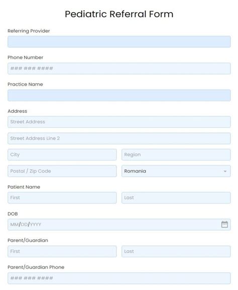 Psychology Referral Form Template 123formbuilder