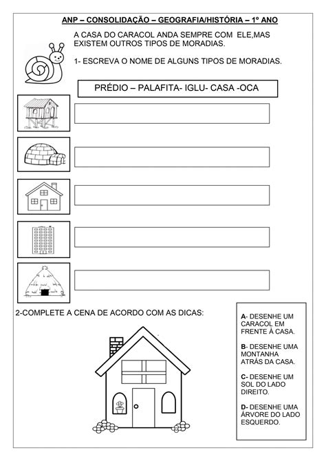 Atividades De Geografia E Hist Ria Para Ano Para Imprimir Folha