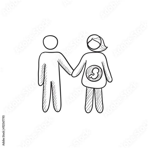 Husband With Pregnant Wife Sketch Icon Buy This Stock Vector And Explore Similar Vectors At