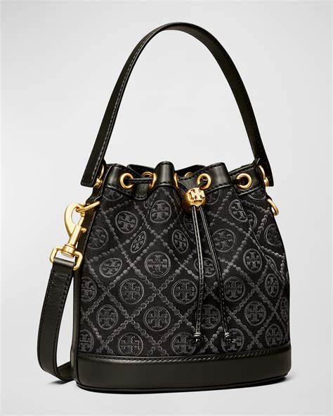 Tory Burch T Monogram Mini Canvas Bucket Bag Neiman Marcus