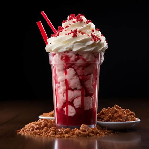 Premium Ai Image Photo Of Red Velvet Milkshake Creamy Red Velvet