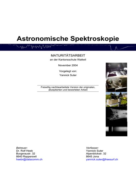 Astronomische Spektroskopie FG