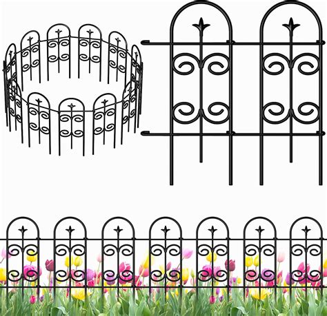 Amagabeli 8 Panels Decorative Garden Fence 32in X10ft Garden Fencing