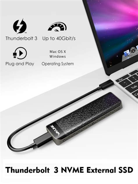 Thunderbolt 3 SSD-hölje, WAVLINK Type-C Thunderbolt 3 NVMe PCIe M Key M ...
