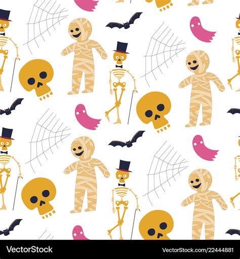 Halloween Seamless Pattern Holiday Design Vector Image