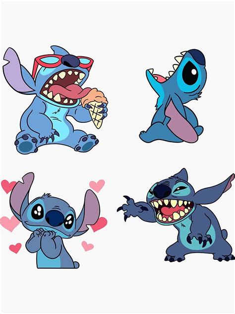 Stitch Sticker Set Sticker By Ashleyherkie In 2021 Lilo And Stitch