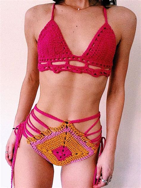 Slip Custom Wildflower Bikini All Uncinetto Bikini All Uncinetto