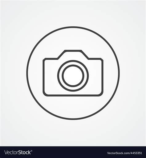 Camera Outline Symbol Dark On White Background Vector Image