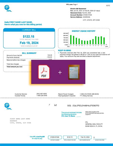 Fake FPL Bill Template Make Your Own Fake Utility Bills