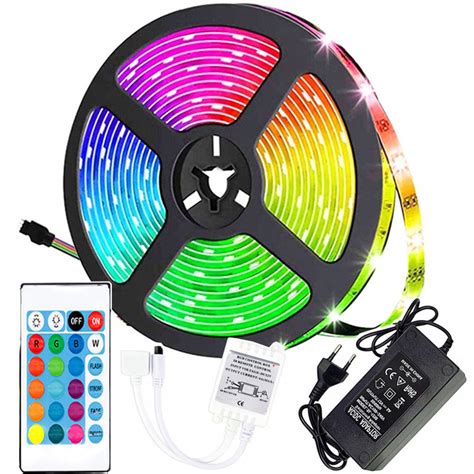 M Kolorowe Ledy Led Rgb Z Pilotem Do O Wietlenia