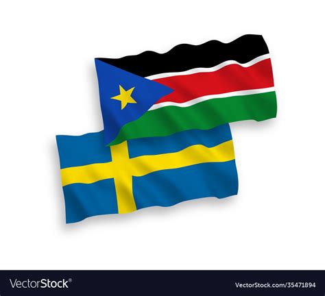 Flags Sweden And Republic South Sudan Royalty Free Vector