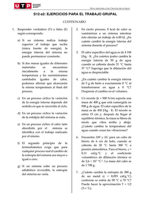 S S Ejercicios Termodin Mica F Sica Aplicada A Las Ciencias De