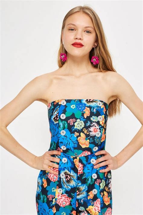 Floral Bandeau Jumpsuit All Summer Long We Love Topshop Bandeau