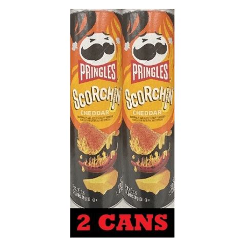 2x Pringles SCORCHIN CHEDDAR Flavored Potato Chips Snack Crisps 5 5 Oz