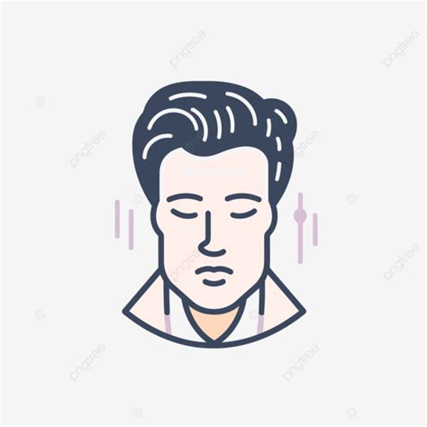 Man With Head Icon Vector Illustration Elvis Lineal Icon Flat Icon