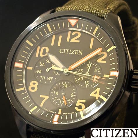 Citizen Eco Drive BU2055 16E Day Date St Steel 10Bar Black Quartz Mens