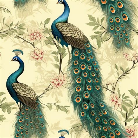 There Are Two Peacocks Sitting On A Branch Of A Tree Generative Ai