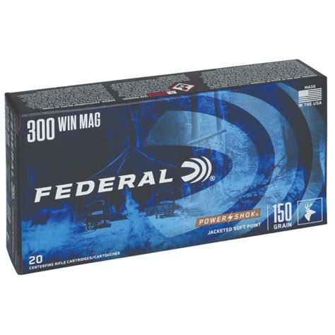 Federal Power Shok Rifle Ammunition 300 Winchester Magnum 150gr