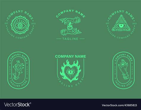 Minimalist logo light green templates set Vector Image