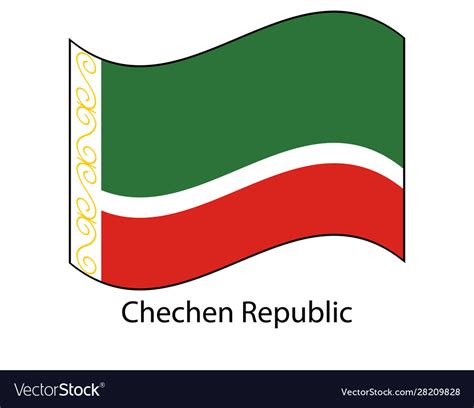 Flag chechen republic in official colors Vector Image