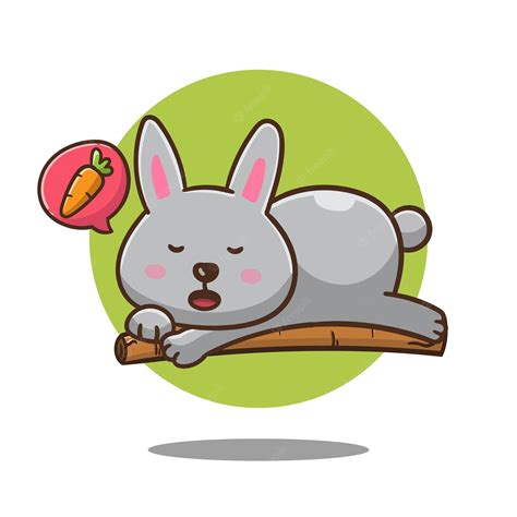 Premium Vector Illustration Of Cute Cartoon Rabbit Sleeping Vector