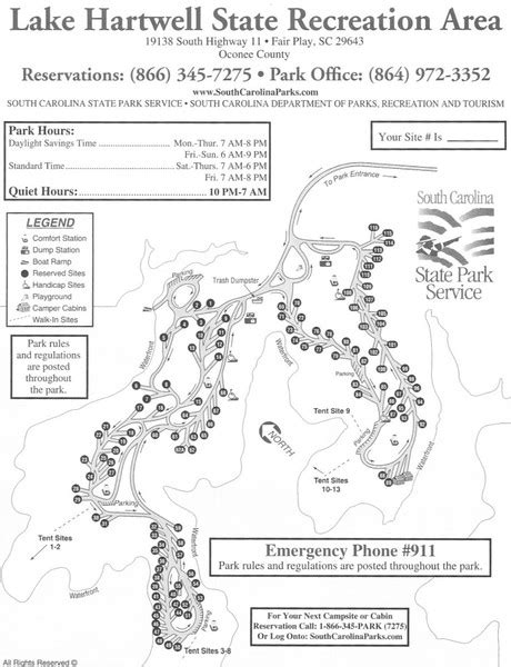 Lake Hartwell State Park Map